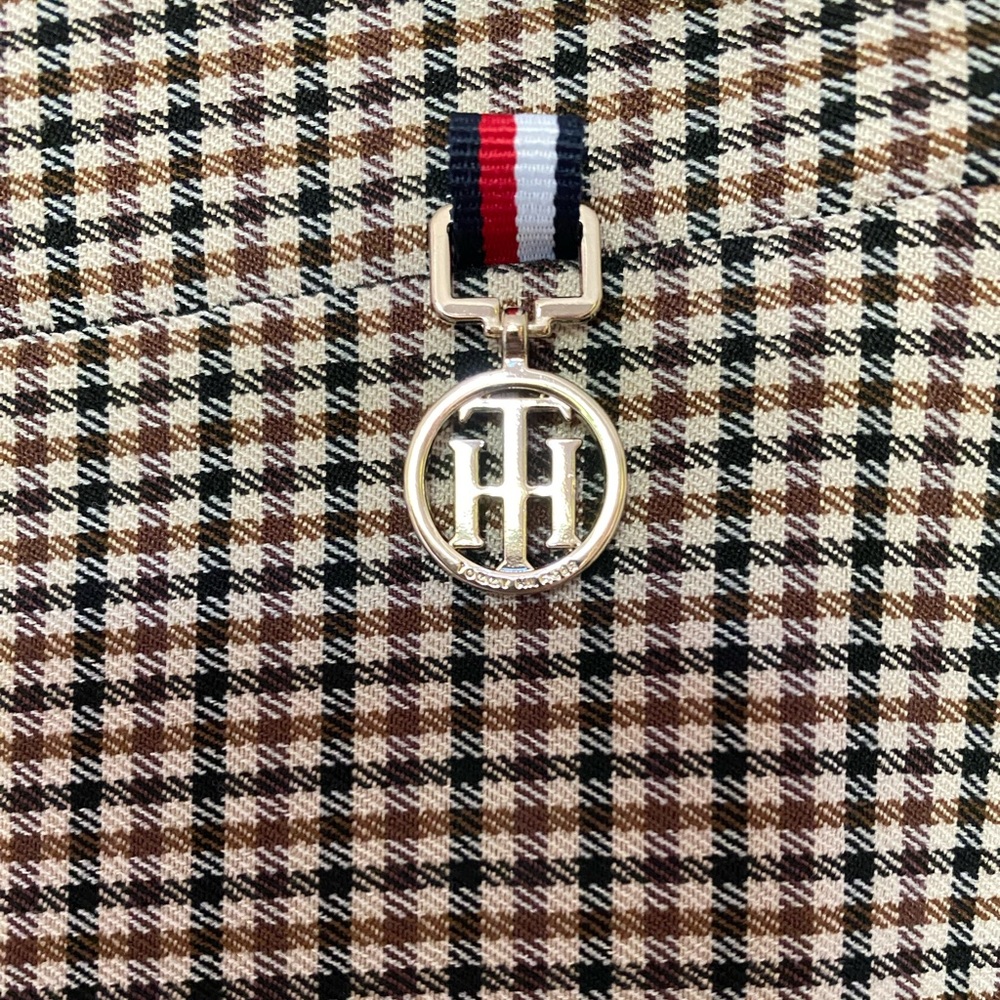 NWT Tommy Hilfiger Houndstooth Slim Fit Pants black/brown/tan Size 12